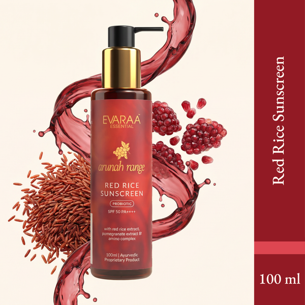 Evaraa Ayurvedic Red Rice Sunscreen SPF 50 PA++++ — zero white cast sunscreen for Indian skin